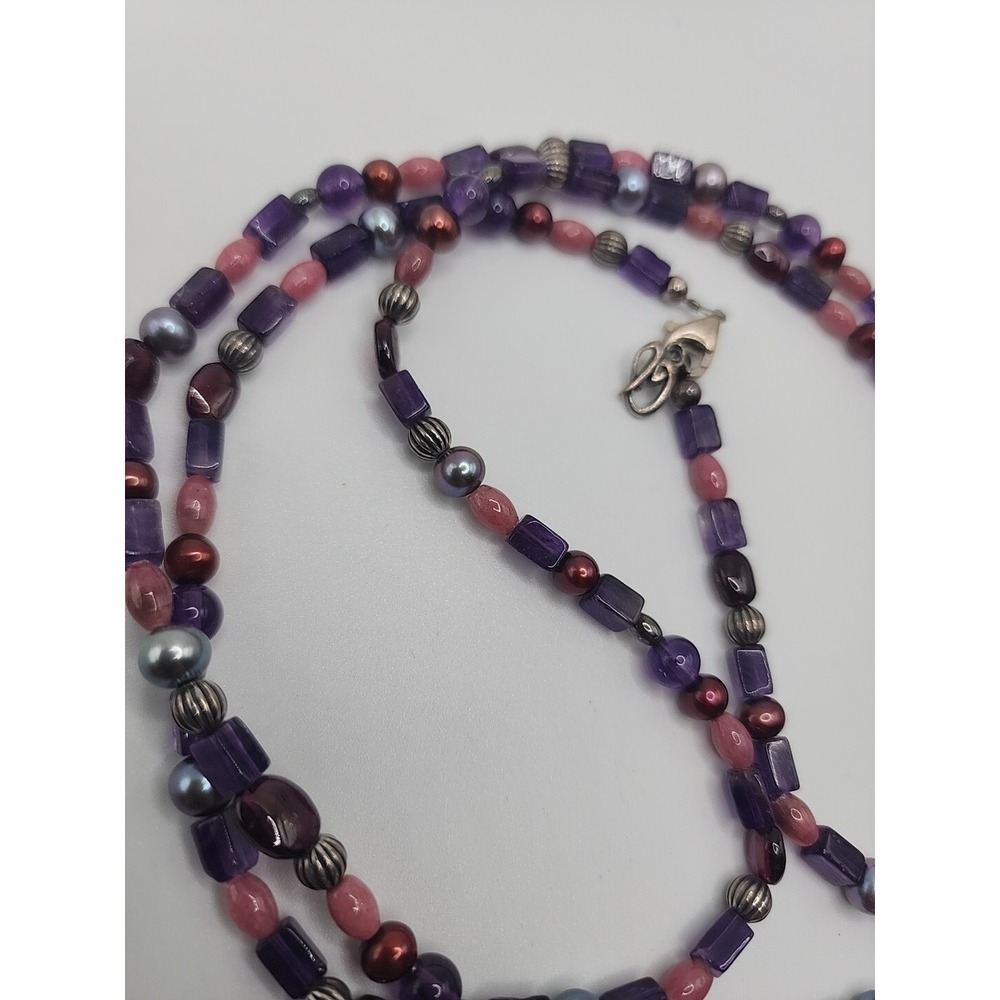 Vintage Carolyn Pollack QVC Southwest Amethyst Rhodonite Raspberry Pearl Bead... - Picture 5 of 12